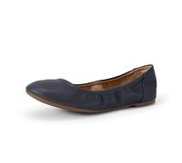 Amazon Essentials Women's Belice Ballet Flat, Navy Faux Leather, 2 UK