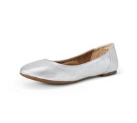 Amazon Essentials Women's Belice Ballet Flat, Silver, 4.5 UK