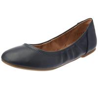 Amazon Essentials Women's Belice Slip On Ballet Flat, Navy Faux Leather, 2 UK Wide