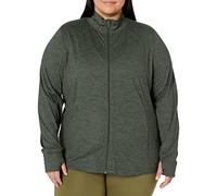 Amazon Essentials Women's Brushed Tech Stretch Full-Zip Jacket (Available in Plus Size), Dark Green Space Dye, 6XL Plus