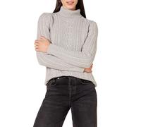 Amazon Essentials Women's Cable Knit Turtle Neck Jumper (Available in Plus Size), Light Grey Heather, XL
