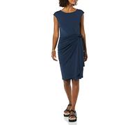 Amazon Essentials Women's Cap-Sleeve Faux Wrap Dress with Boat Neck for Smart Office Wear