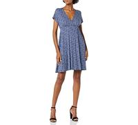 Amazon Essentials Women's Casual Surplice Dress for Beach and Wedding Guest Wear (Available in Plus Size), Navy Animal Print, XL