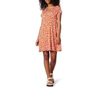 Amazon Essentials Women's Casual Surplice Dress for Beach and Wedding Guest Wear (Available in Plus Size), Red Floral Print, XS