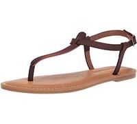 Amazon Essentials Women's Casual Thong Sandal with Ankle Strap, Brown, 4.5 UK