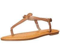 Amazon Essentials Women's Casual Thong Sandal with Ankle Strap, Mushroom Brown, 7.5 UK Wide