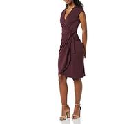Amazon Essentials Women's Classic Cap Sleeve Wrap Dress for Wedding Guest and Evening Wear (Available in Plus Size), Burgundy, 3XL Plus