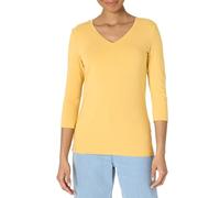 Amazon Essentials Women's Classic-Fit 3/4 Sleeve V-Neck T-Shirt (Available in Plus Size), Dark Yellow, X-Small