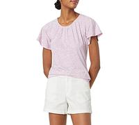 Amazon Essentials Women's Classic-Fit Cape Sleeve Open Crewneck T-Shirt, Lilac Animal, Medium