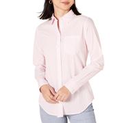 Amazon Essentials Women's Classic-Fit Long-Sleeve Button-Down Poplin Shirt, Pink Stripe, XX-Large