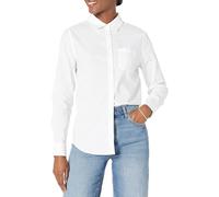 Amazon Essentials Women's Classic-Fit Long-Sleeve Button-Down Poplin Shirt, White, X-Large