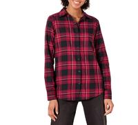 Amazon Essentials Women's Classic-Fit Long-Sleeve Lightweight Plaid Flannel Shirt, Black Pink Chelsea Tartan, Small