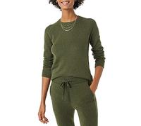 Amazon Essentials Women's Classic-Fit Soft Touch Long-Sleeve Crewneck Sweater, Dark Olive, X-Small