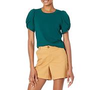 Amazon Essentials Women's Classic-Fit Twist Sleeve Crewneck T-Shirt, Forest Green, X-Small