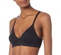 Amazon Essentials Women's Cotton and Lace Unlined Bralette, Black, 18