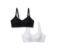 Amazon Essentials Women's Cotton Jersey Support Nursing Bra, Pack of 2, Black/White, 34C