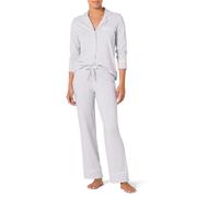 Amazon Essentials Women's Cotton Modal Long-Sleeve Shirt and Full-Length Bottom Pajama Set, Lilac, Large