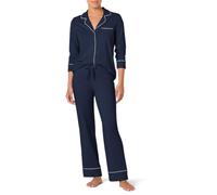 Amazon Essentials Women's Cotton Modal Long-Sleeve Shirt and Full-Length Bottom Pajama Set, Navy, 3X