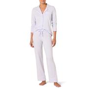 Amazon Essentials Women's Cotton Modal Long-Sleeve Shirt and Full-Length Bottom Pajama Set, Pale Blue, X-Large