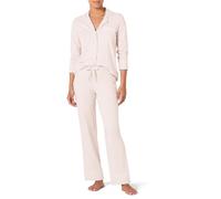 Amazon Essentials Women's Cotton Modal Long-Sleeve Shirt and Full-Length Bottom Pajama Set, Pale Pink, Medium