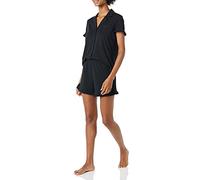 Amazon Essentials Women's Cotton Modal Piped Notch Collar Short Pyjama Set, Comfortable Loungewear (Available in Plus Size)