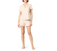 Amazon Essentials Women's Cotton Modal Piped Notch Collar Short Pyjama Set, Comfortable Loungewear (Available in Plus Size)