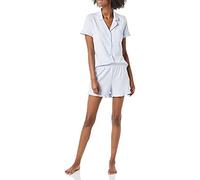 Amazon Essentials Women's Cotton Modal Piped Notch Collar Short Pyjama Set, Comfortable Loungewear (Available in Plus Size)
