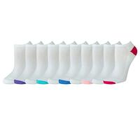 Amazon Essentials Women's Cotton No-Show Athletic Socks, Lightly Cushioned, 10 Pairs, White, 5.5-10