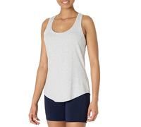 Amazon Essentials Women's Cotton Racer Back Vest, Soft Lightweight Yoga Tank with Scoop Neck, Light Grey Heather, S