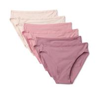 Amazon Essentials Women's Cotton Stretch High-Cut Bikini Pants, Pack of 6, Dusty Rose / Rose / Pale Pink 6pk, XL Plus