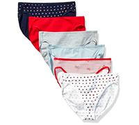 Amazon Essentials Women's Cotton Stretch High-Cut Bikini Panty, Multicolour/Hearts/Stripes, 10