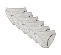 Amazon Essentials Women's Cotton Stretch High-Cut Bikini Underwear, Pack of 6, Medium Grey Heather 6pk, XXL Plus