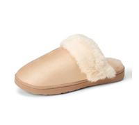 Amazon Essentials Women's Cozy Faux Fur Mule Slippers, Sand, 3 UK