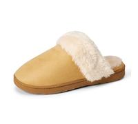 Amazon Essentials Women's Cozy Faux Fur Mule Slippers, Tan, 3 UK