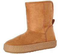 Amazon Essentials Women's Cozy Shearling Boots, Tan Microsuede, 9.5 UK Wide