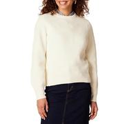 Amazon Essentials Women's Crew Neck Rib Sweater, Eggshell White, S