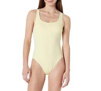 Amazon Essentials Women's Criss-Cross Back One-Piece Swimming Costume, Light Yellow, 12