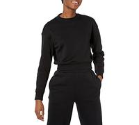 Amazon Essentials Women's Cropped Drop-Shoulder Sweatshirt (Available in Plus Size), Black, XS