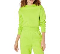 Amazon Essentials Women's Cropped Drop-Shoulder Sweatshirt (Available in Plus Size), Lime Green, L