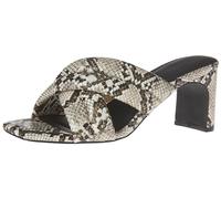 Amazon Essentials Women's Crossover Heeled Sandal with Padded Straps and Memory Foam Insole, Multi Faux Snake Skin, 11 UK