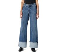 Amazon Essentials Women's (Demi's Pick) High-Rise Wide-Leg Cuffed Jean, Medium Blue Vintage, 16