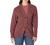 Amazon Essentials Women's (Demi's Pick) Oversized-Fit Multi-Colour Heavyweight Button-Up Cardigan, Burgundy Marl, L