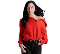 Amazon Essentials Women's (Demi's Pick) Relaxed-Fit Button Collar Jumper, Red, XXL
