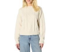 Amazon Essentials Women's (Demi's Pick) Relaxed-Fit Cable Crewneck Jumper, Oatmeal Heather, XXL