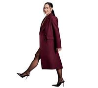 Amazon Essentials Women's (Demi's Pick) Relaxed-Fit Double-Breasted Wool-Blend Longline Coat, Burgundy, XL