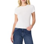 Amazon Essentials Women's (Demi's Pick) Slim-Fit Stretch Rib Short-Sleeve Tee, White, S