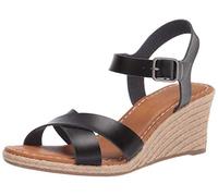 Amazon Essentials Women's Espadrille Wedge Sandal, Black, 11 UK