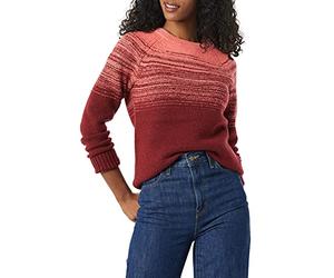 Amazon Essentials Women's Fair Isle Christmas Crewneck Pattern Jumper, Burgundy Coral Pink Ombre, XXL