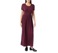 Amazon Essentials Women's Fit and Flare Short Sleeve Waisted Maxi Dress (Available in Plus Size), Burgundy, S