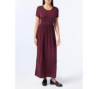 Amazon Essentials Women's Fit and Flare Short Sleeve Waisted Maxi Dress (Available in Plus Size), Burgundy, XL